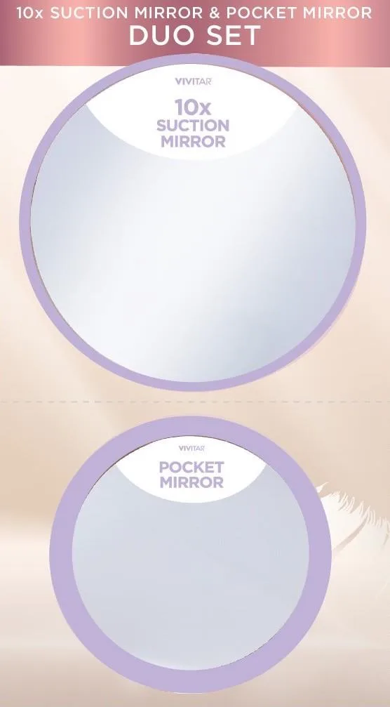 Health Beauty & Fitness Vivitar 2-Piece Suction Mirror - Purple