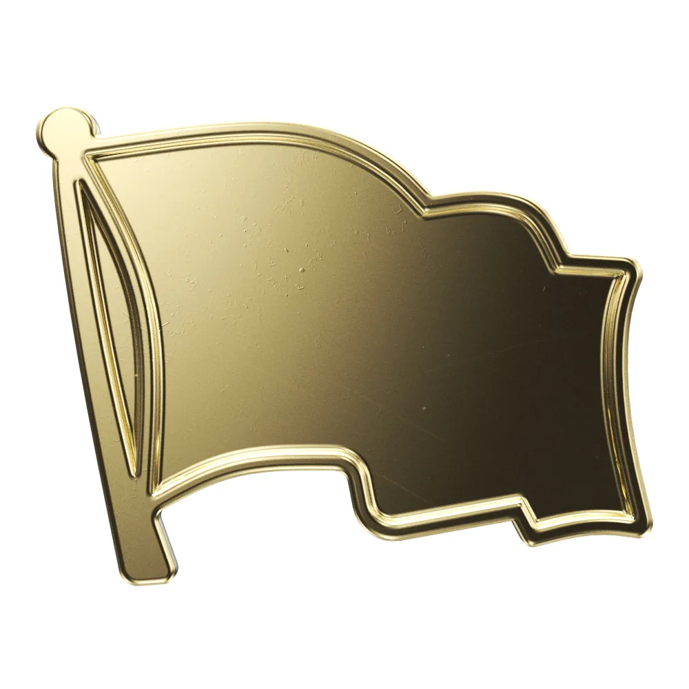 Express Bright Gold Flag Lapel Pin (1") view 2
