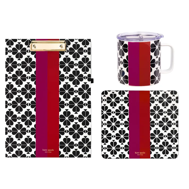 kate spade new york Signature Style Trio Office Bundle - Black Spade Flower