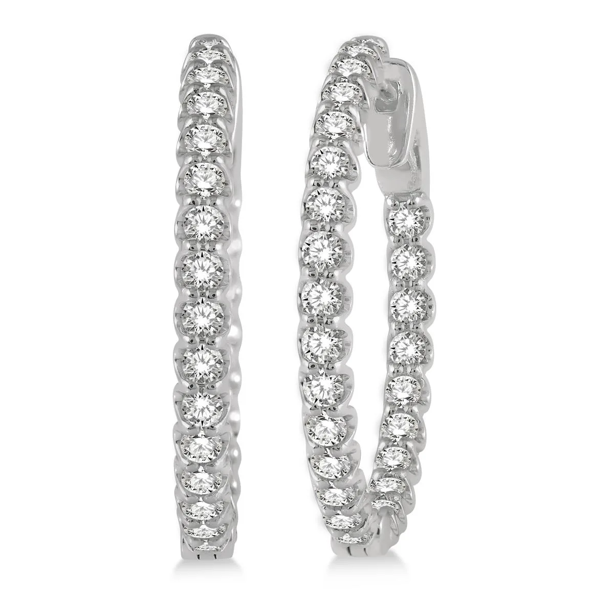 Jilco Inc Diamond Hoops - White Gold