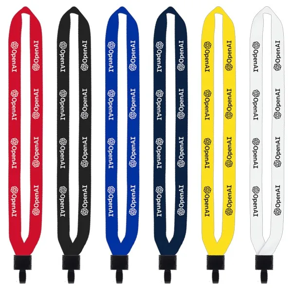 3/4" Polyester Lanyard with Non-Swivel Plastic Hook
