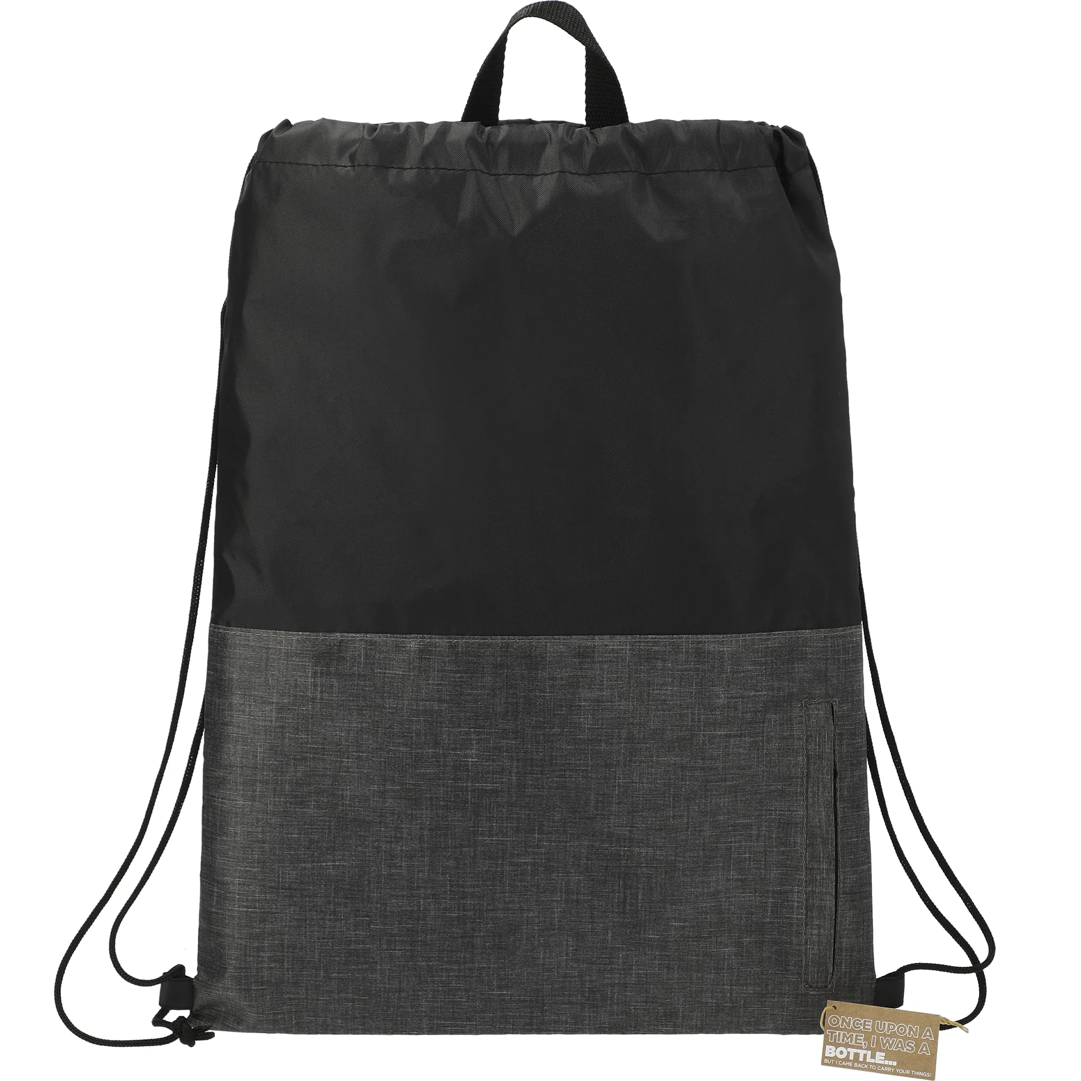 Ash Zippered Recycled Drawstring Bag view 2