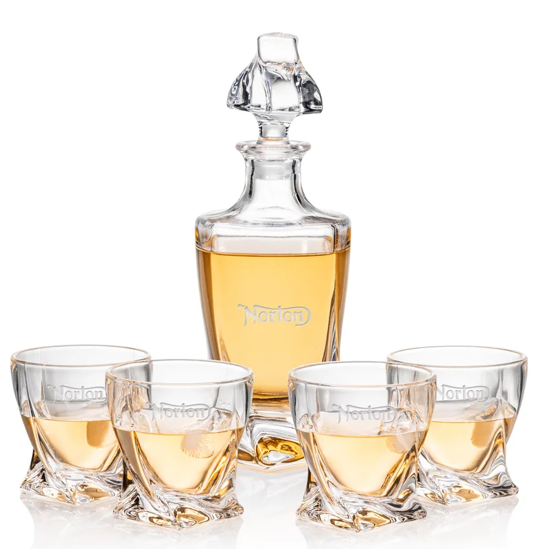 Decanter Set, Deep Etch, Decanter & 4 OTR