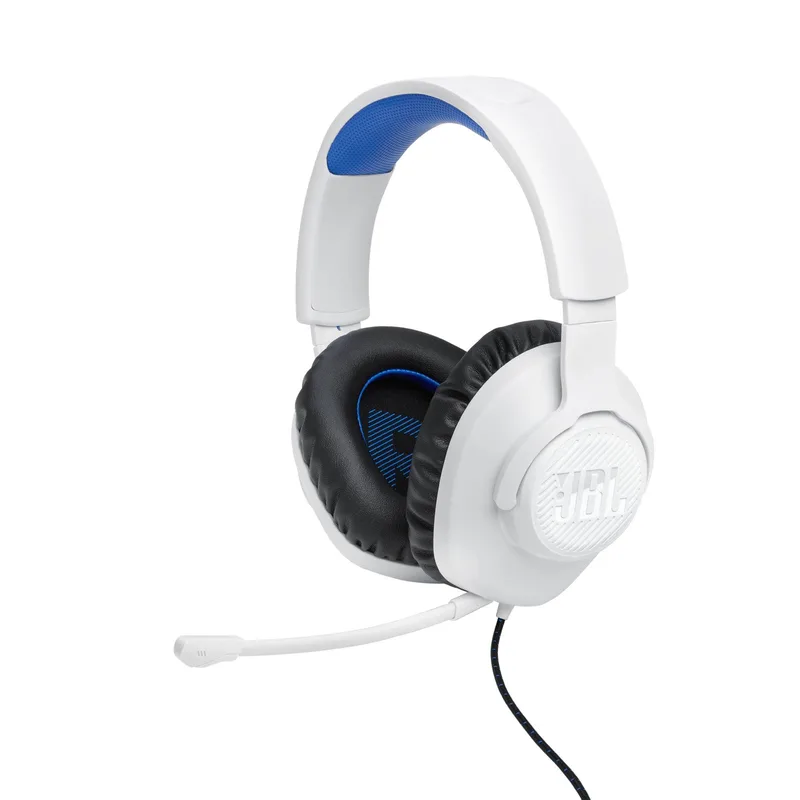 JBL Quantum 100P Console Wired Gaming Headset For Playstation White & Blue