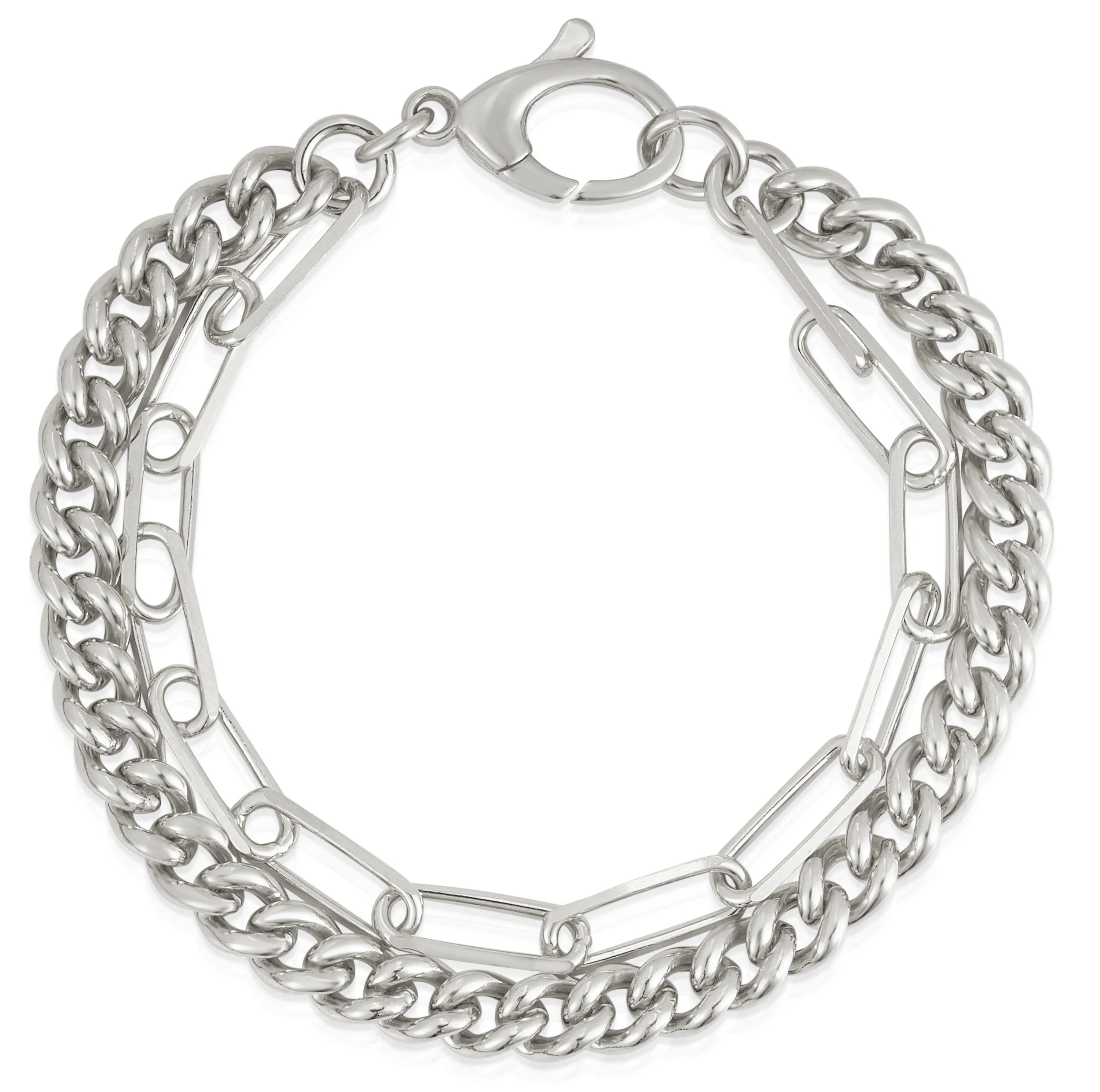 Jilco Inc Curb And Paperclip Bracelet