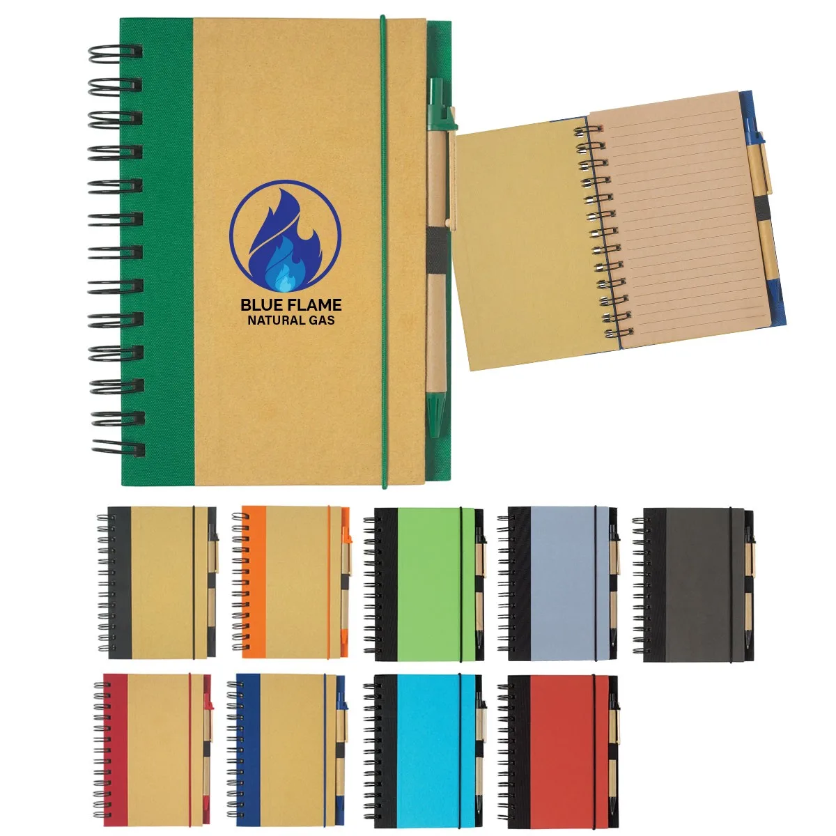 Eco-inspired Spiral Notebook & Pen view 2