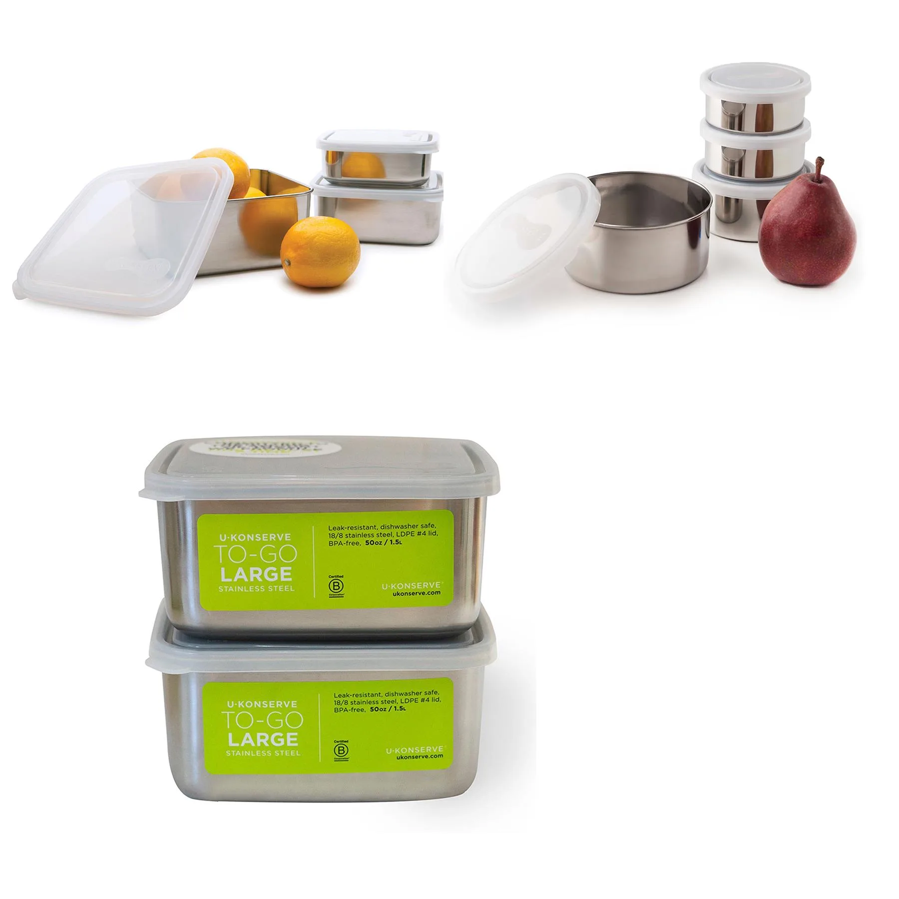 U KONSERVE U Konserve Stainless-Steel 9-Pc Food Storage Containers