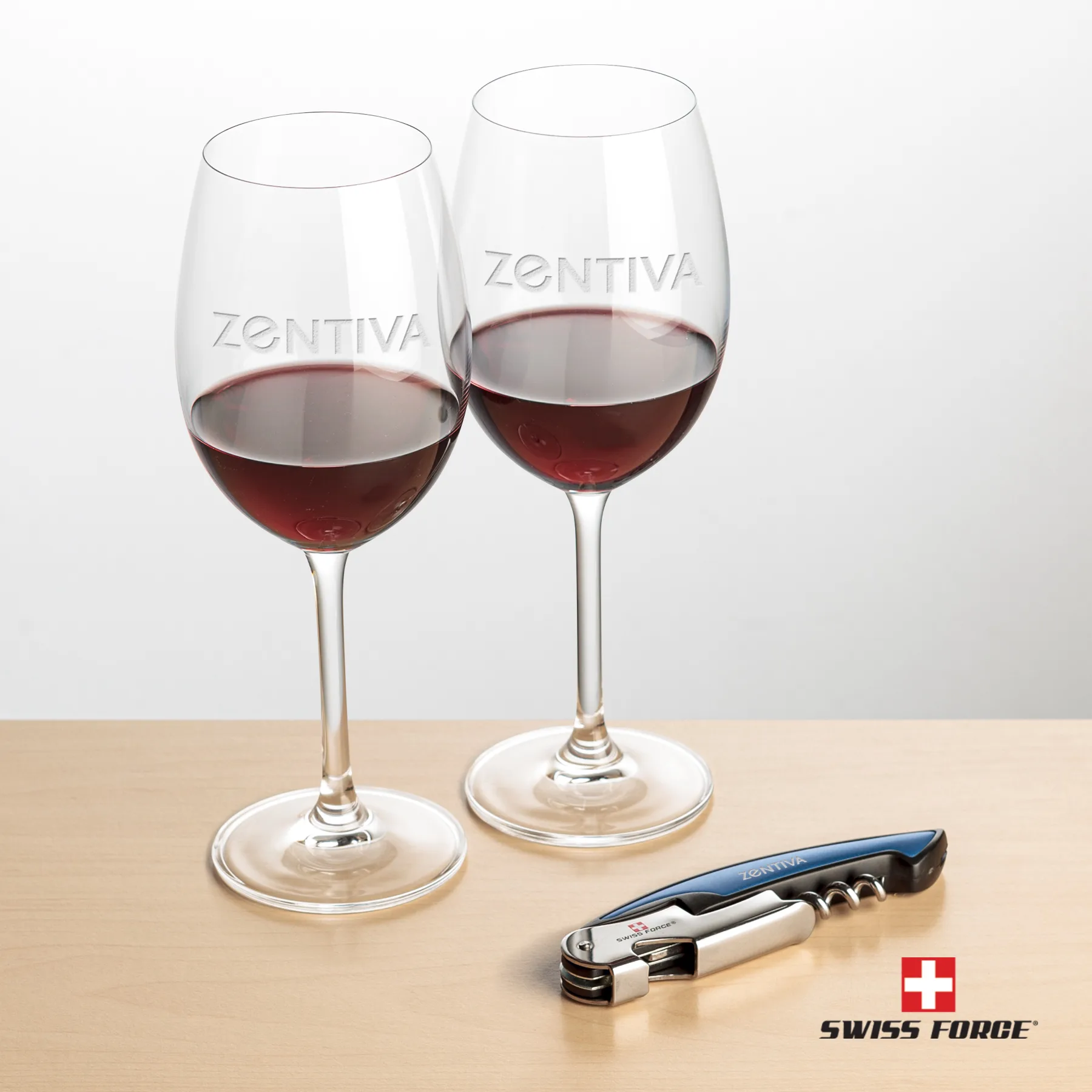 Impressive Wine Set, Laser Engraving, Blue