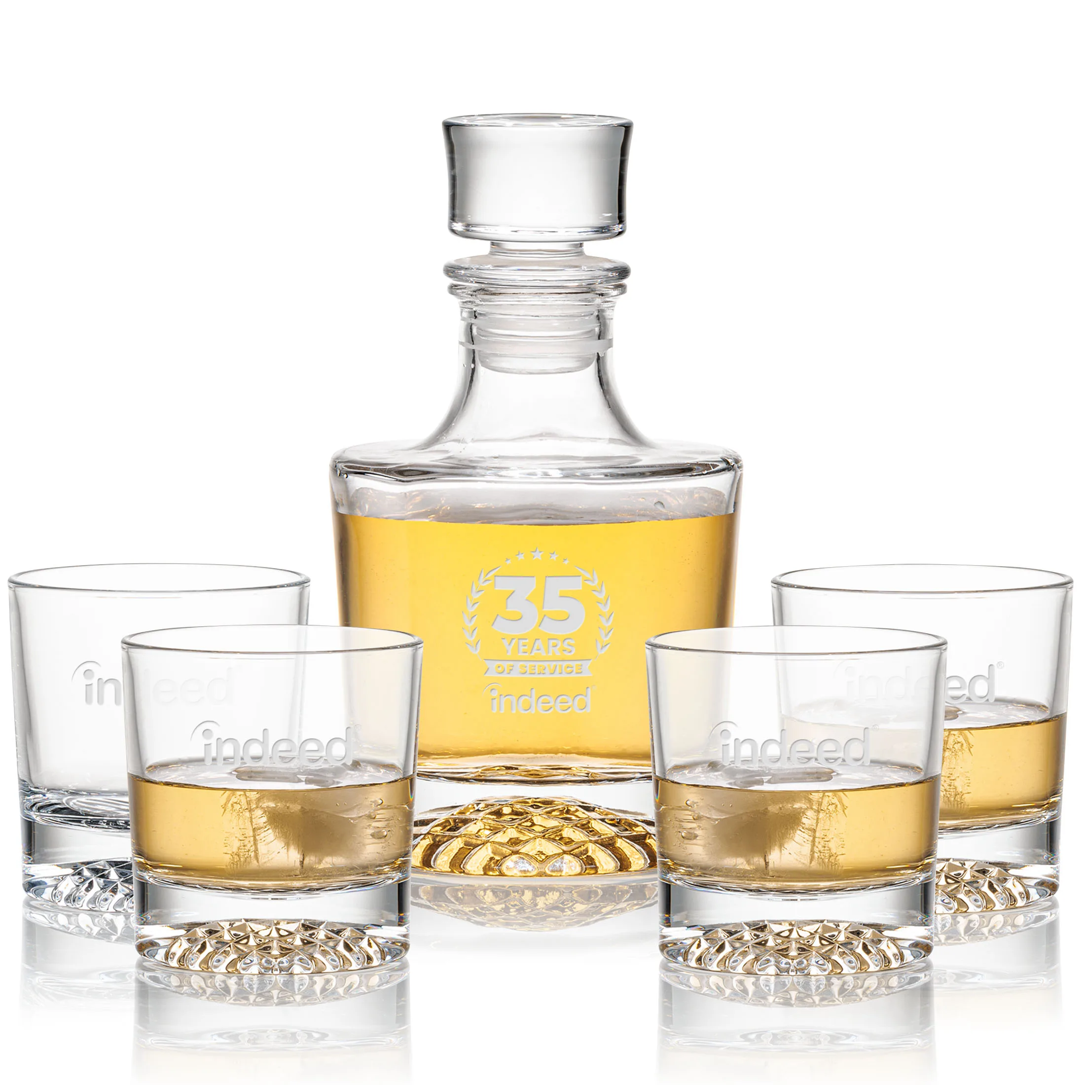 Decanter Set, Deep Etch, Decanter & 4 OTR