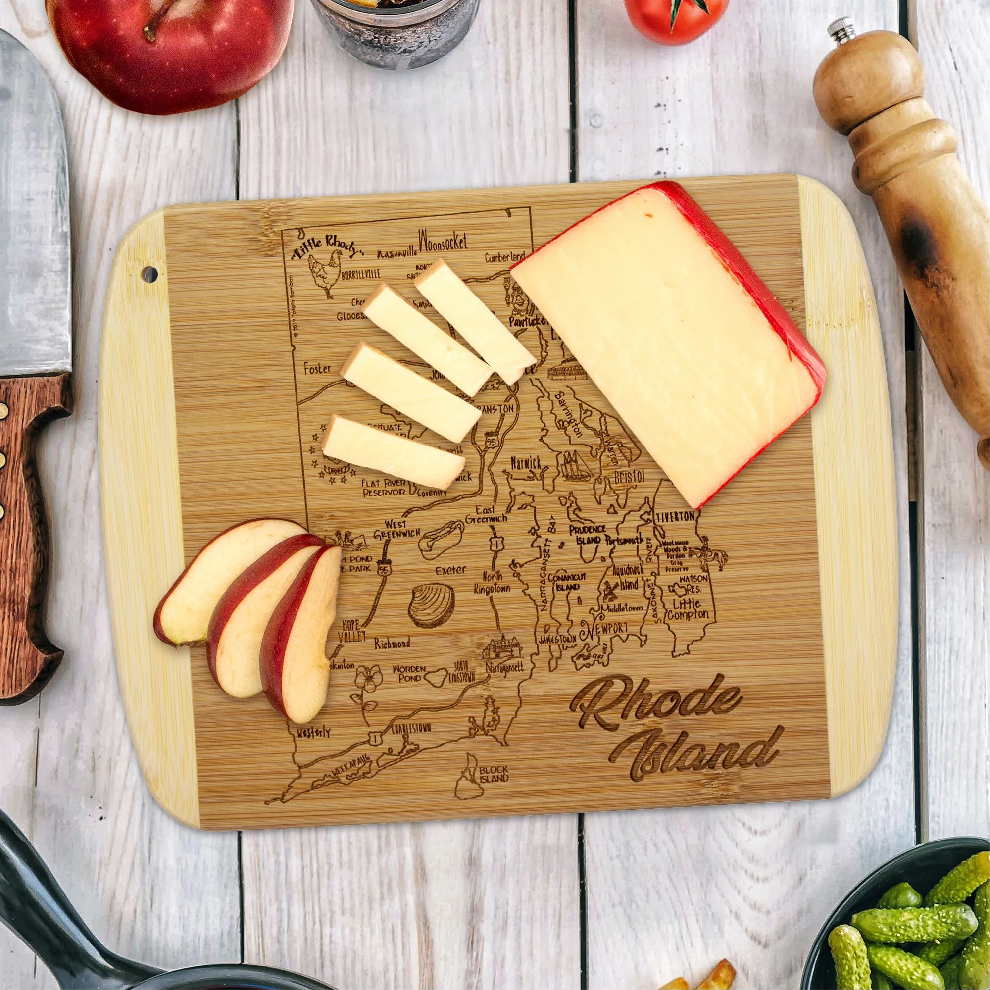 A Slice of Life Rhode Island Serving & Cutting Board view 2