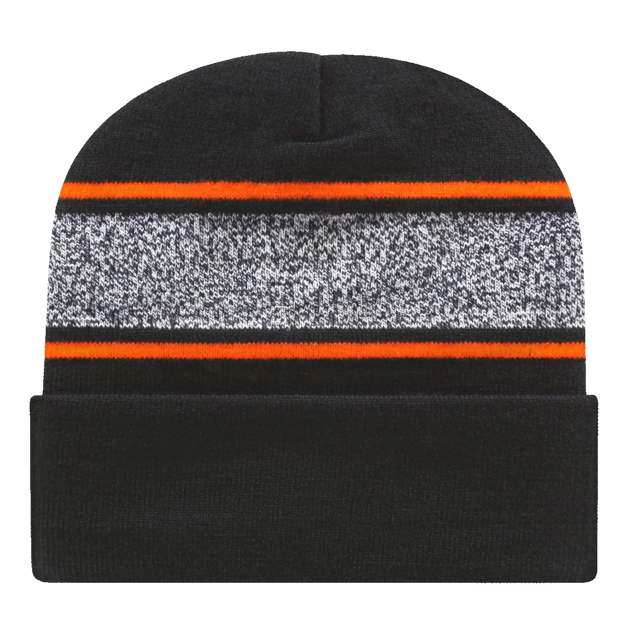 Variegated Striped Knit Cap with Cuff view 6