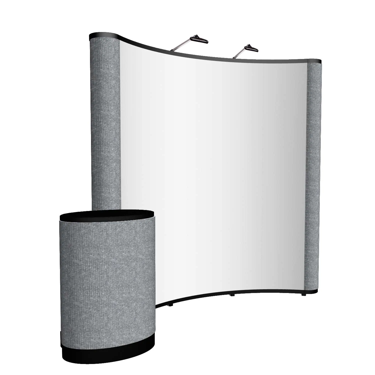 8' Curved Show 'N Rise Floor Display Kit (Mural with Fabric) view 2