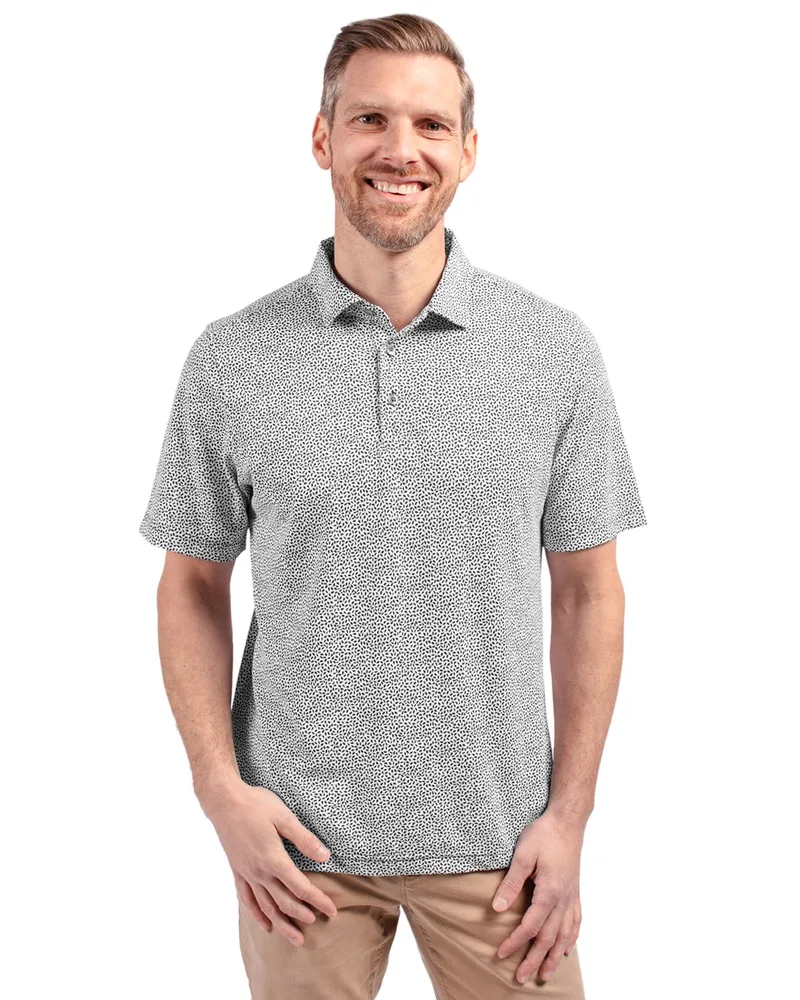 Cutter & Buck Virtue Eco Pique Botanical Print Recycled Mens Polo