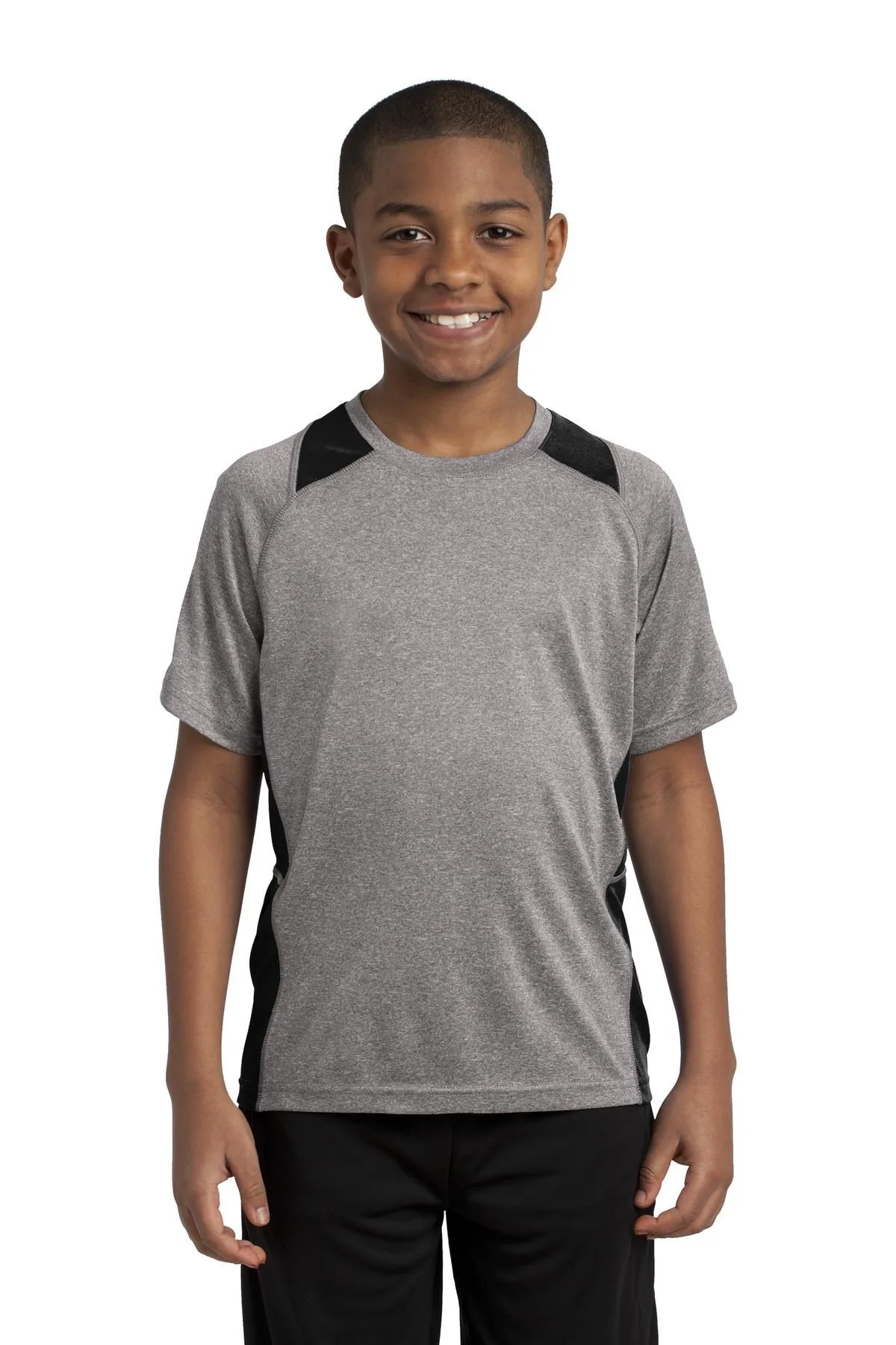 Sport-Tek® Youth Heather Colorblock Contender™ Tee.