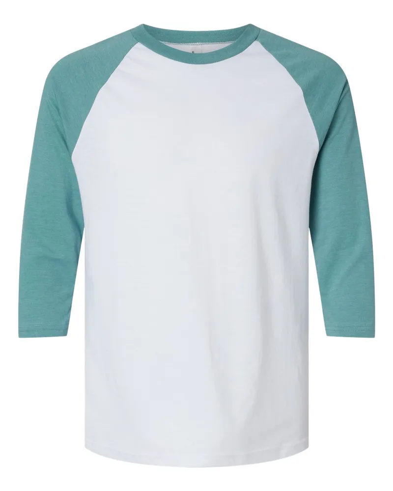 White / Heather Indigo Blue