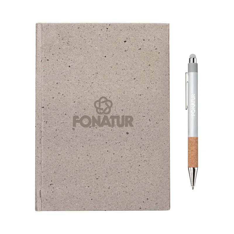 Journal & Recycled Pen, Grey/Silver