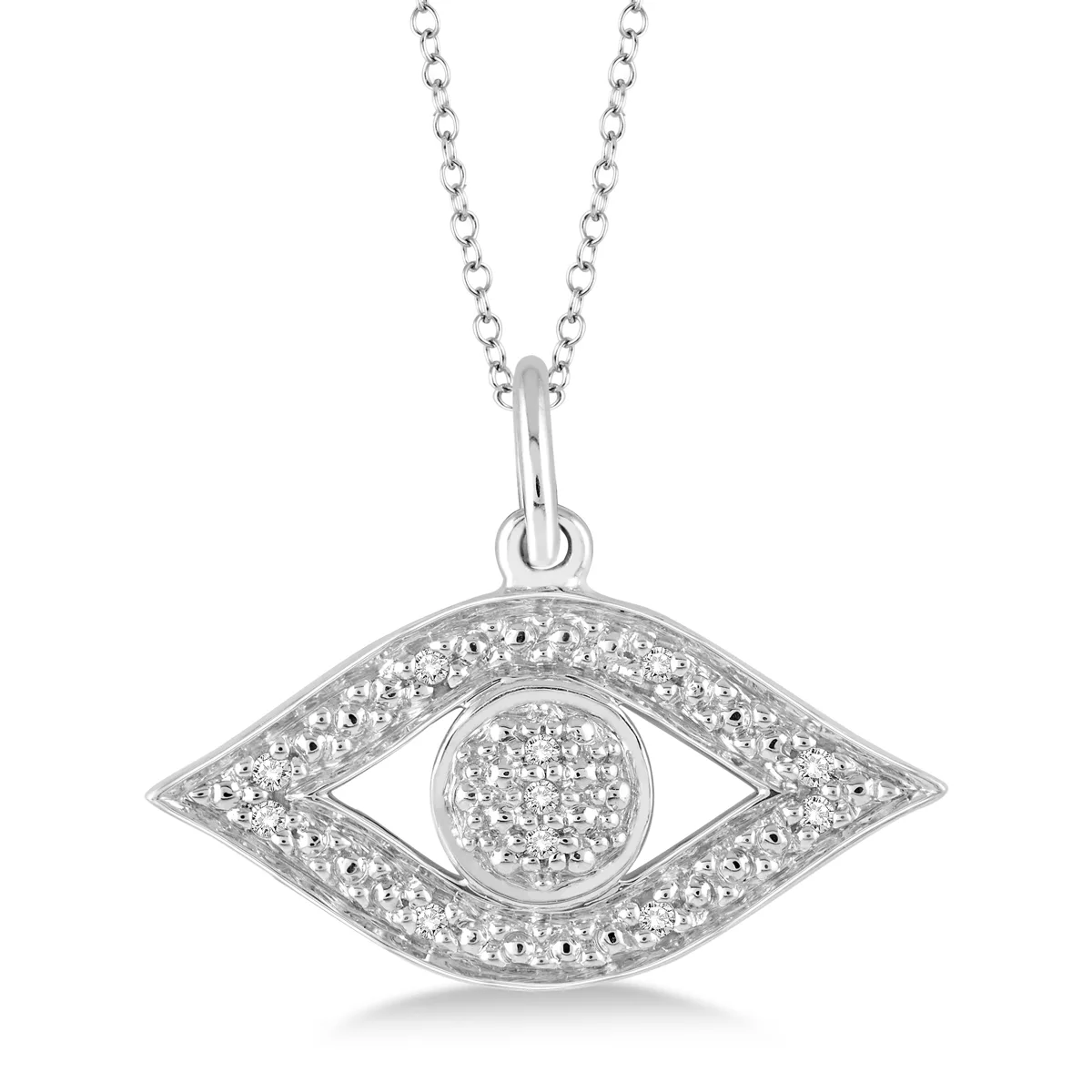 Jilco Inc Diamond Evil Eye Necklace