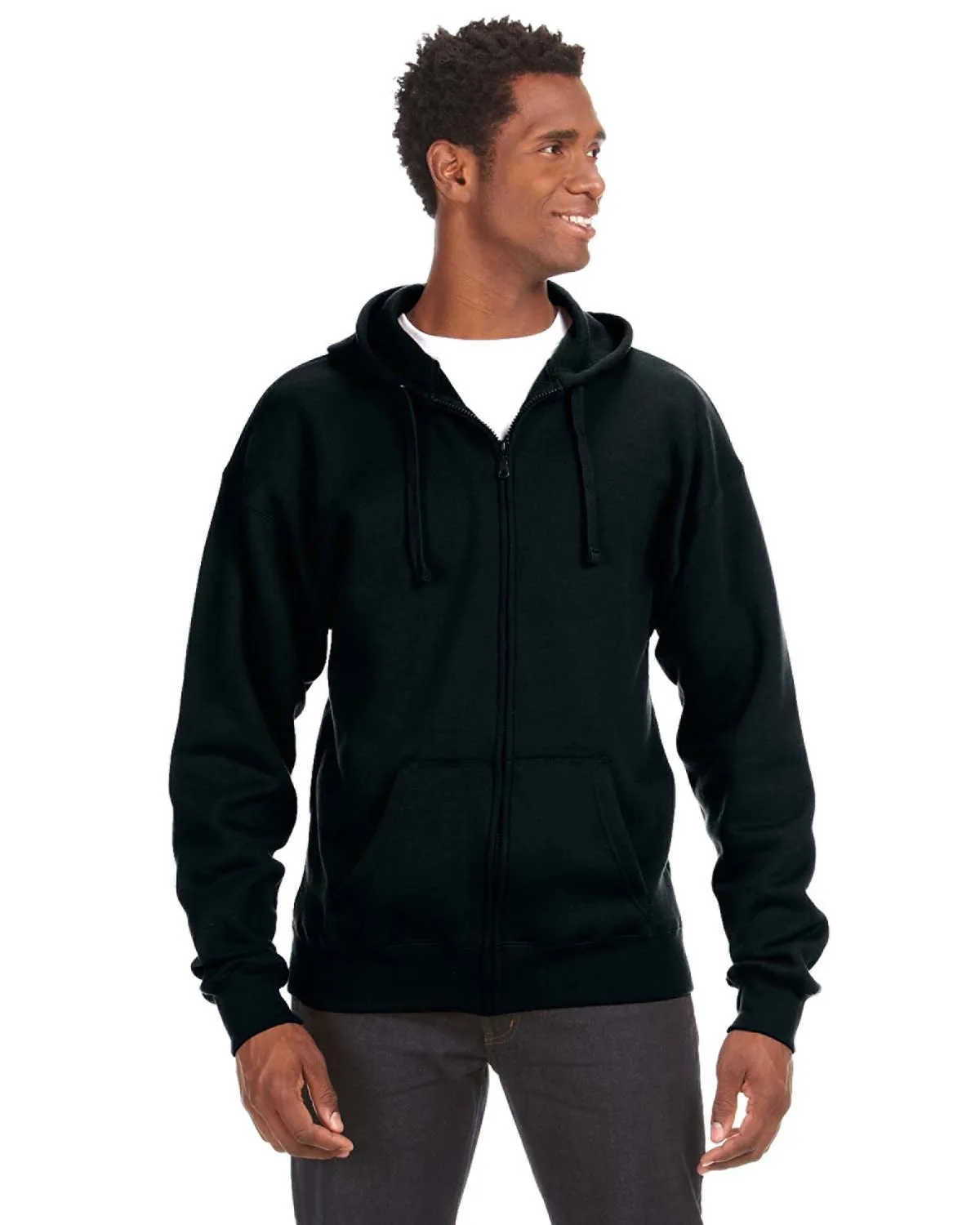 J AMERICA Adult Premium Full-Zip Fleece Hooded Sweatshirt