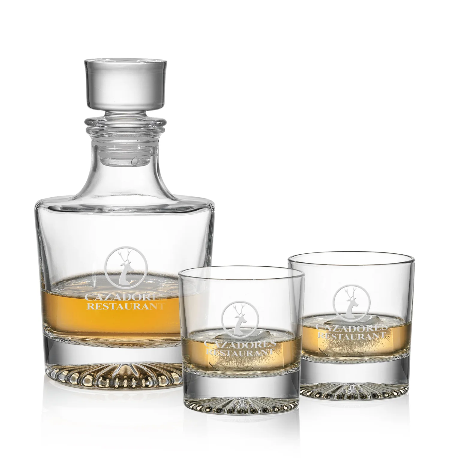 Decanter Set, Deep Etch, Decanter & 2 OTR