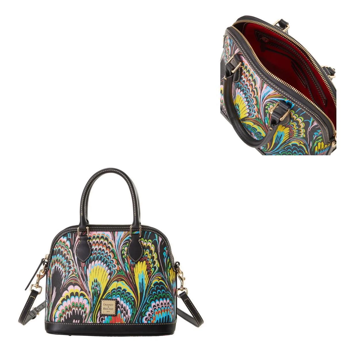 Dooney & Bourke Black Plumes Satchel