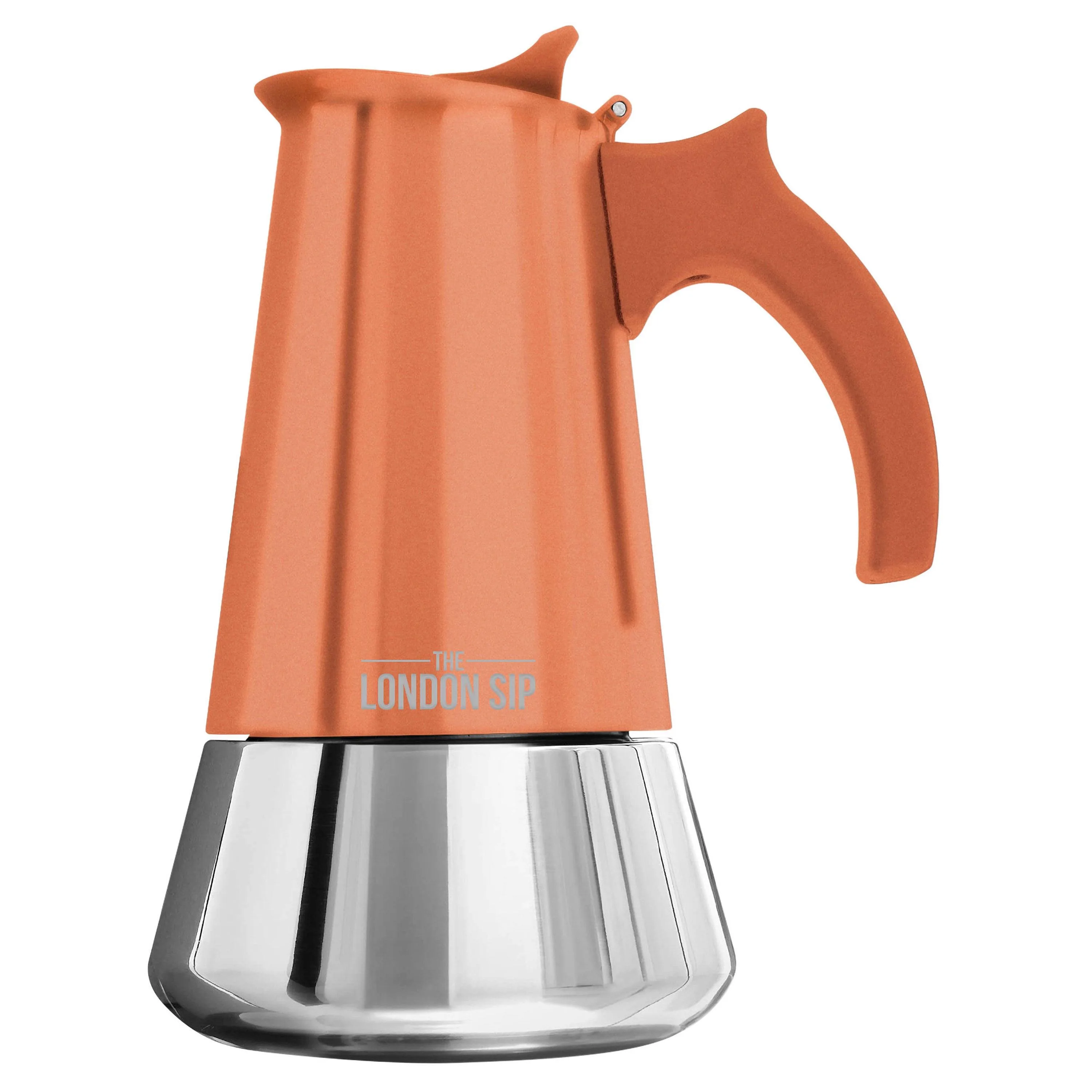 London Sip 6 Cup Stainless Steel Stovetop Copper Espresso Maker