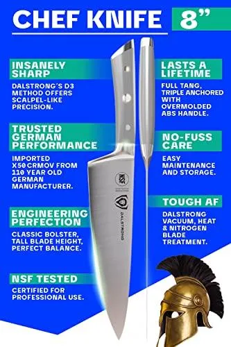 Dalstrong Chef Knife - 8" Grey Handle - Gladiator Series
