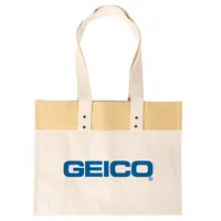 ACE USA Color Block Laminated Tote — Pale Khaki