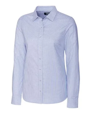 Cutter & Buck Stretch Oxford Stripe Womens Long Sleeve Dress Shirt view 4