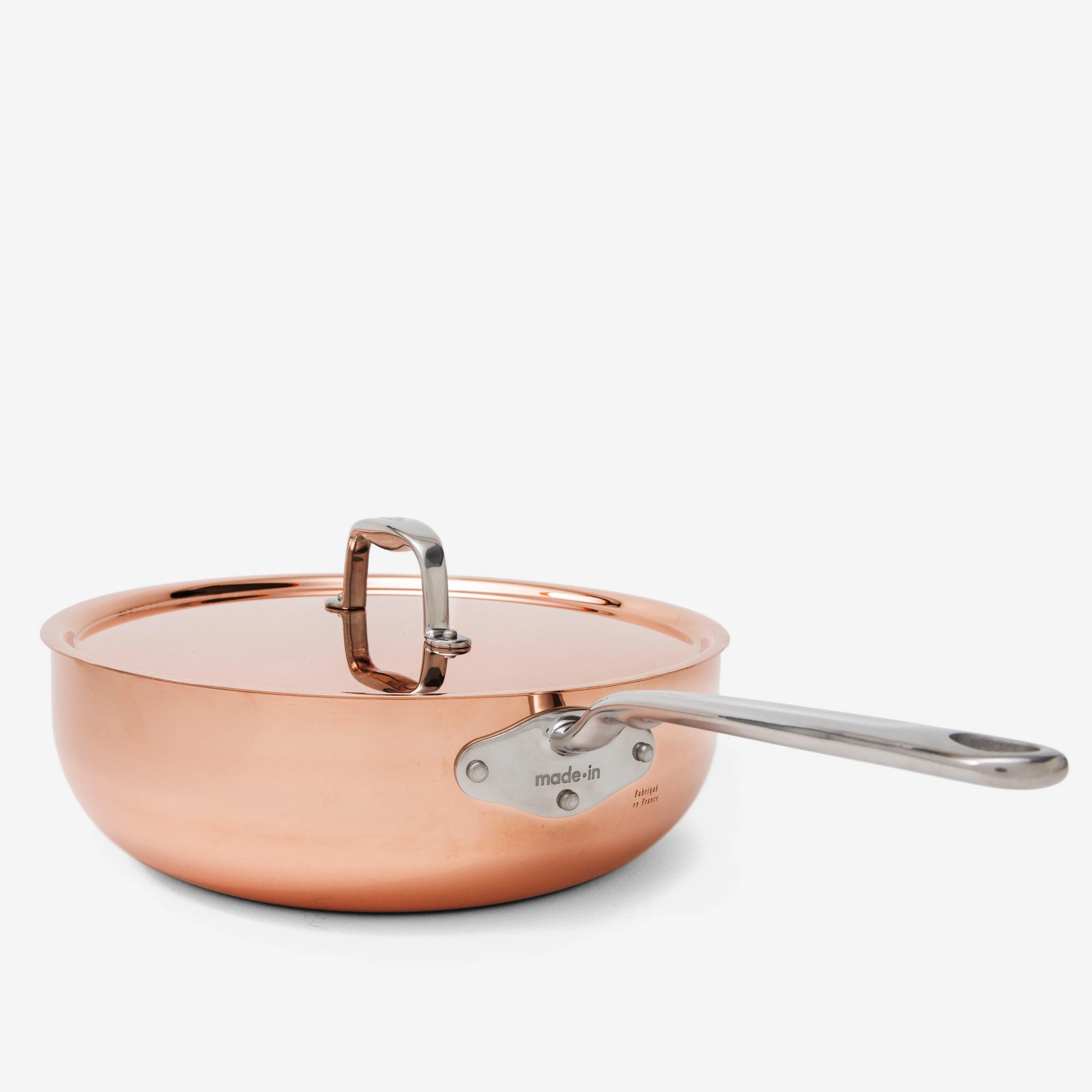 Made In 5.2 Qt Copper Saucier W/Lid