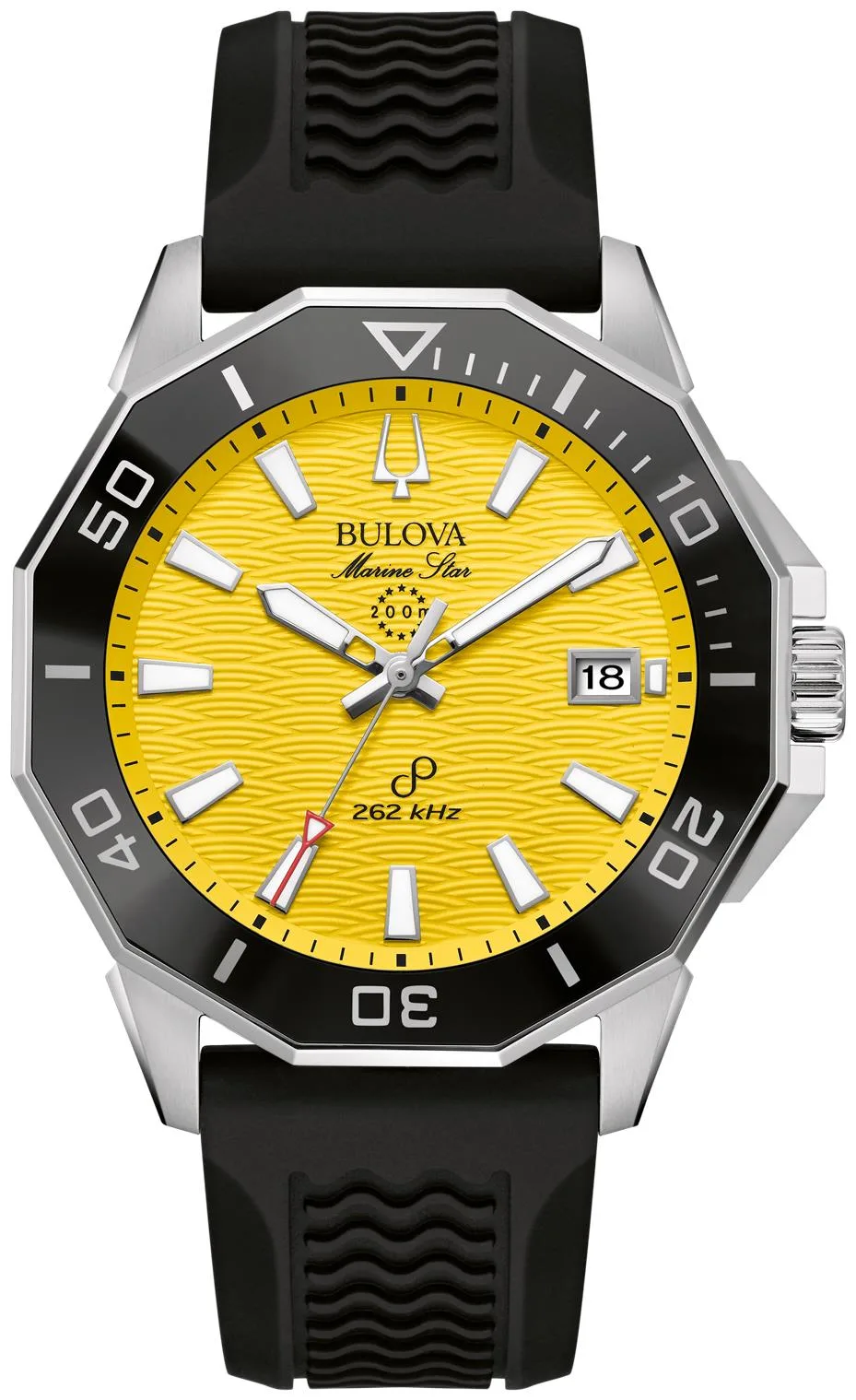 Bulova Watches Men's Marine Star Series C Silicone Strap Watch Yellow Dial