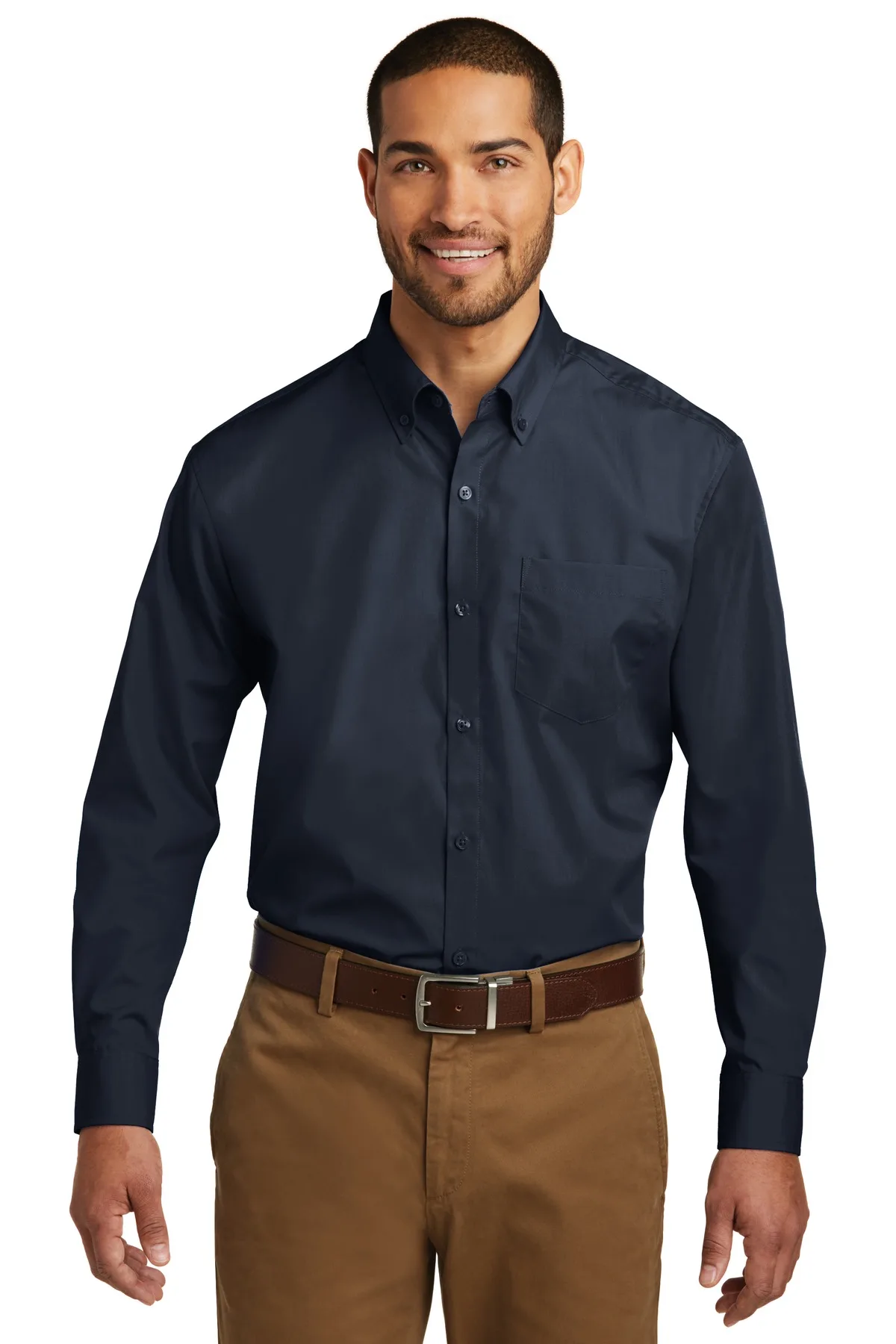 Port Authority® Long Sleeve Carefree Poplin Shirt. view 7