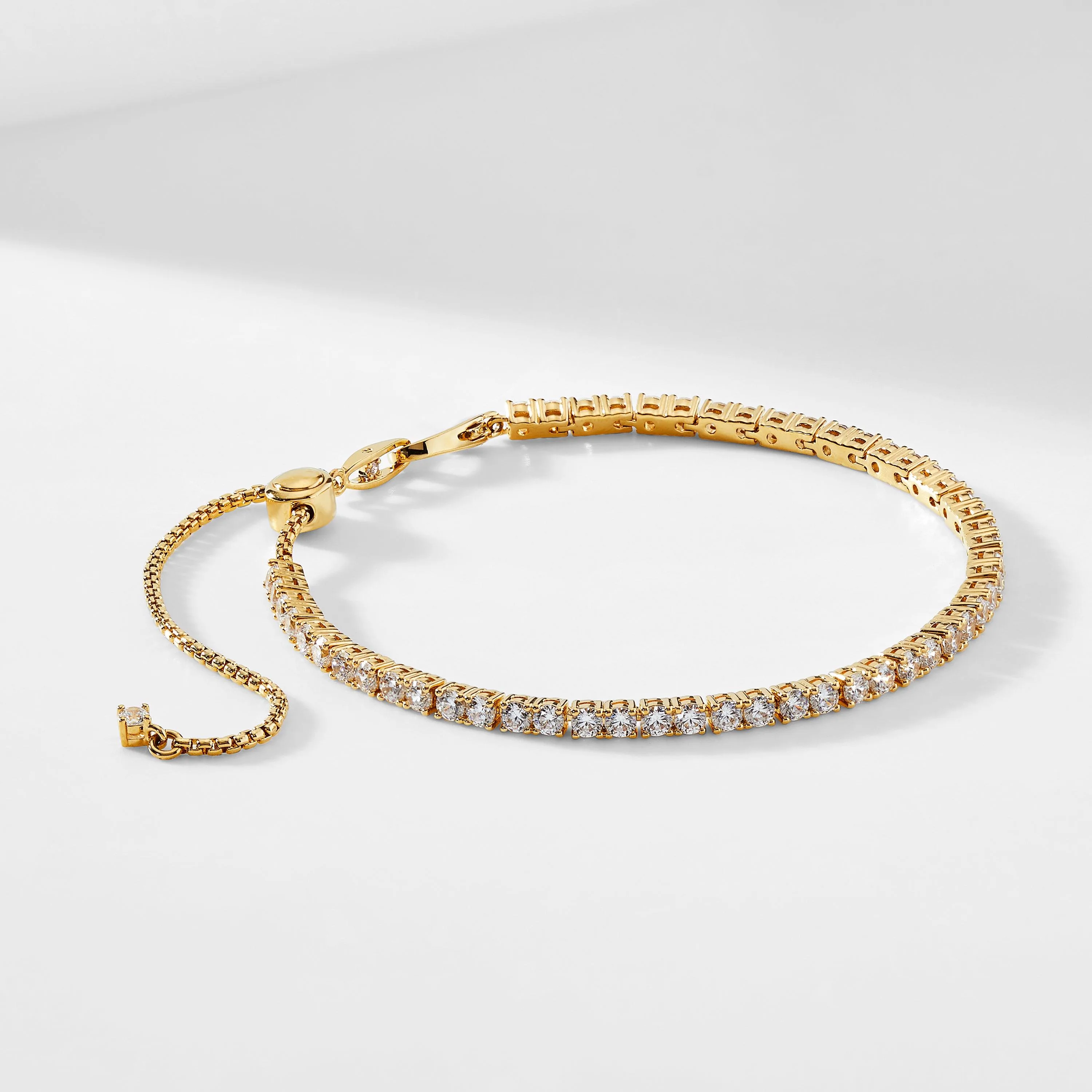 Nadri Love All Tennis Gold Slider Bracelet