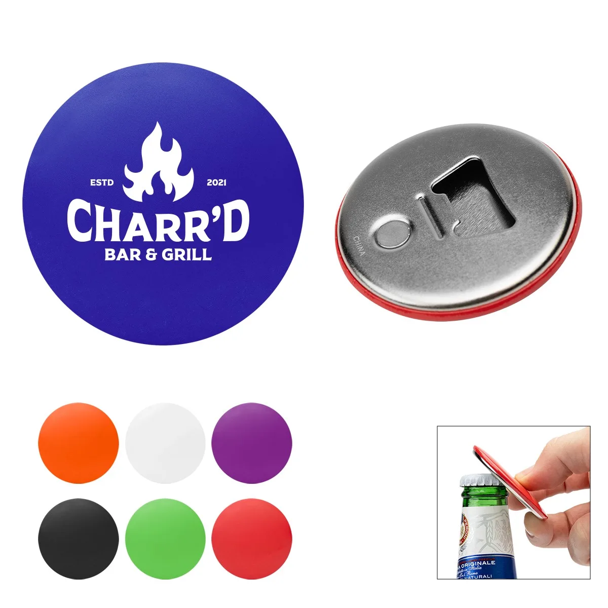 Tin Bottle Opener Magnet view 2