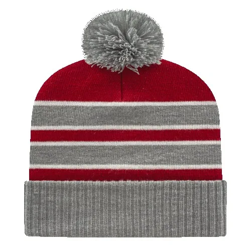 Double Stripe Knit Cap With Ribbed Cuff view 4