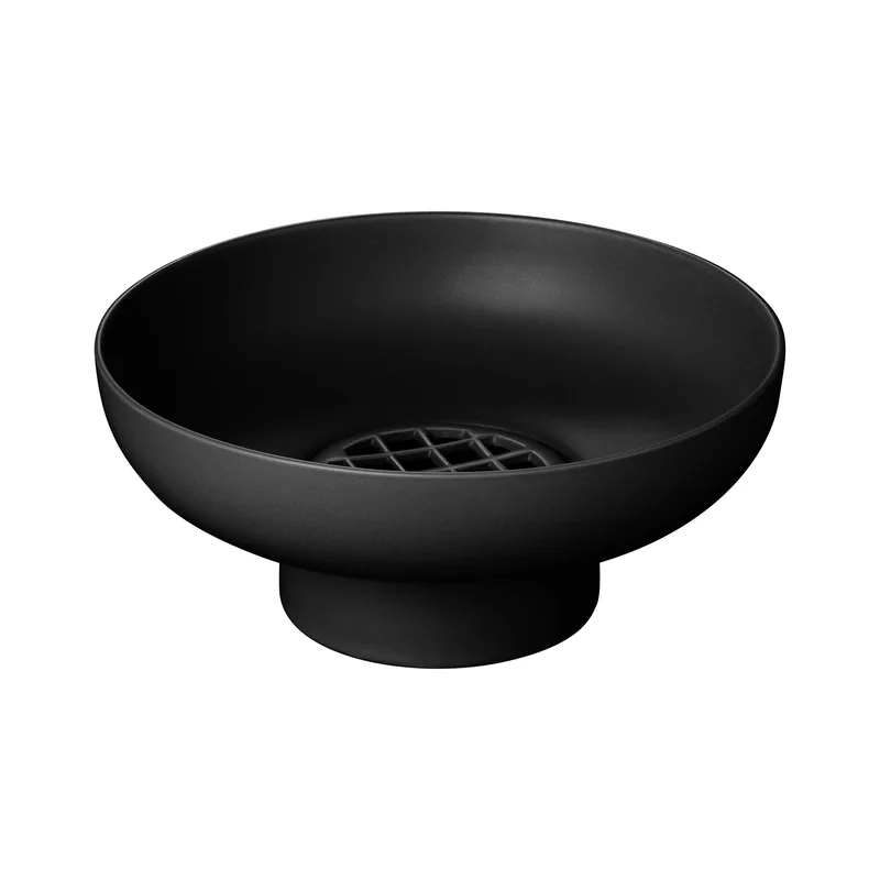 Blomus Miyabi Ceramic Vase - Low w/Flower Grid - Black