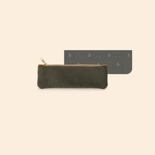 Pine Green Blank Pouch with Gray Liner