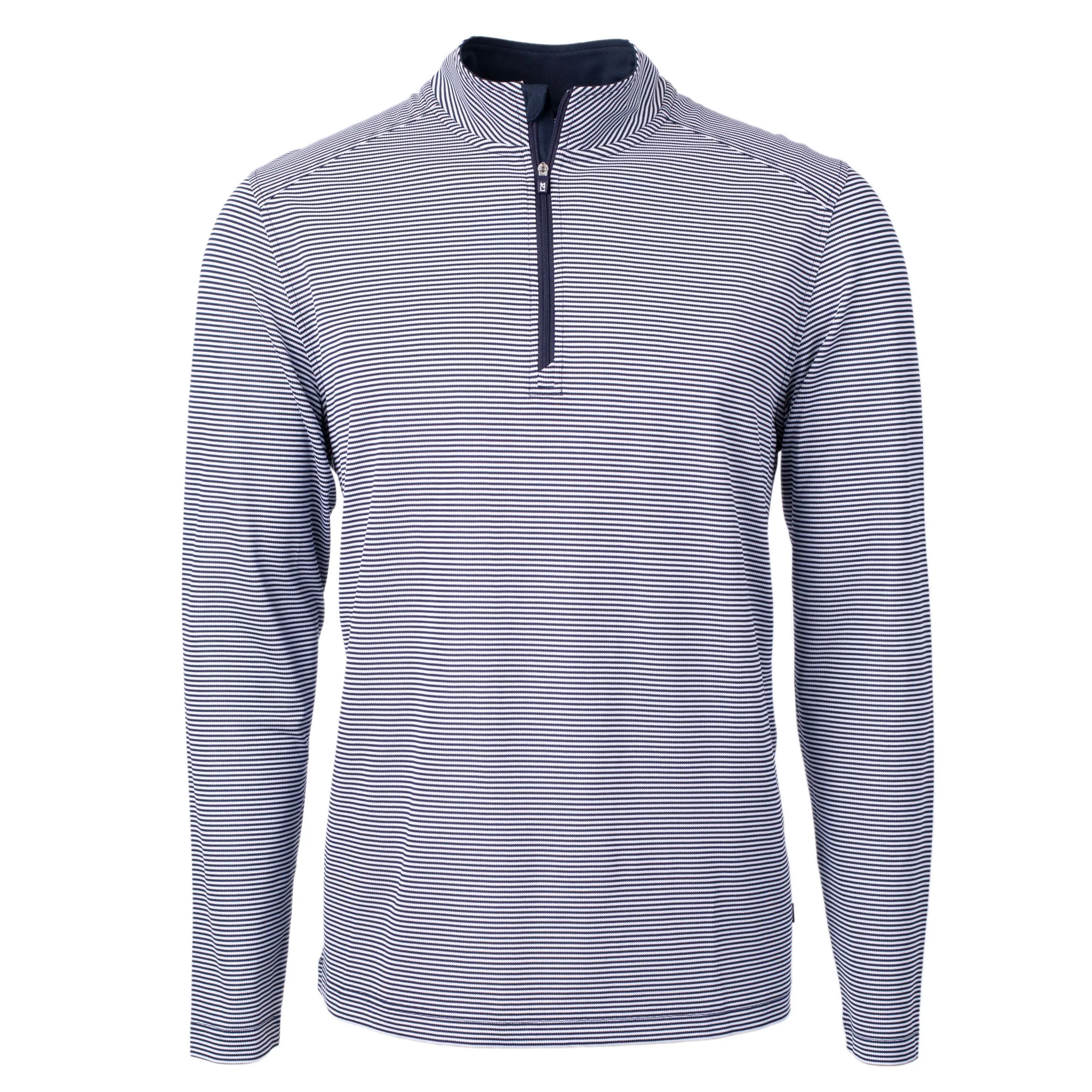 Cutter & Buck Virtue Eco Pique Micro Stripe Recycled Mens Quarter Zip view 5