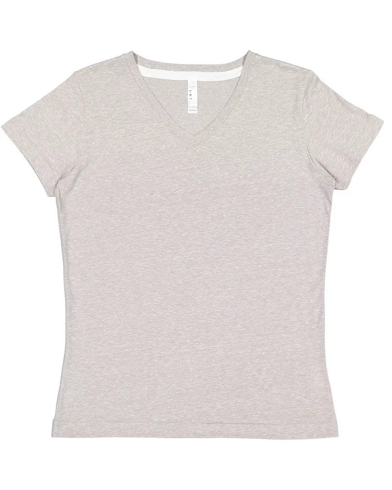 LAT Ladies' V-Neck Harborside Melange Jersey T-Shirt view 3