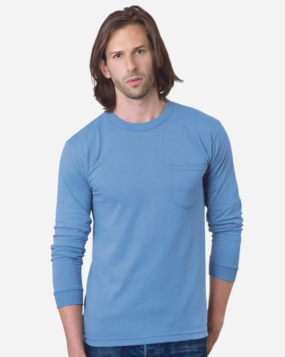 Bayside® USA-Made Long Sleeve T-Shirt w/Pocket view 2