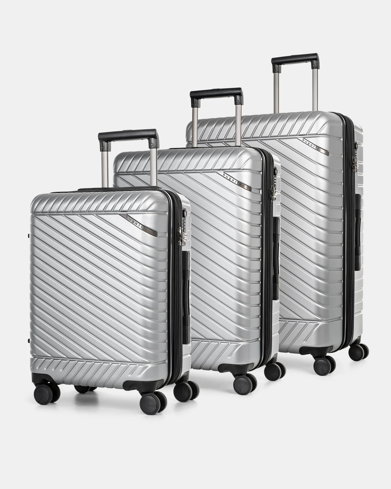 Bugatti Moscow- 3 Pcs Hard Side Luggage Set-Silver