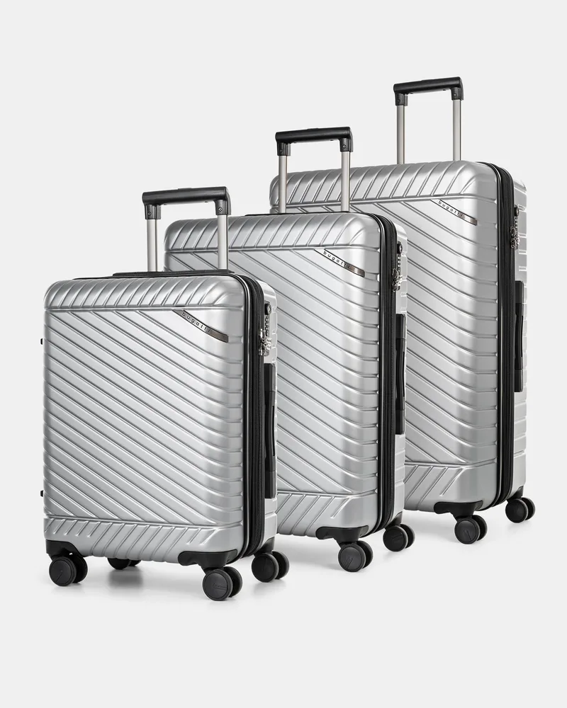 Bugatti Moscow- 3 Pcs Hard Side Luggage Set-Silver