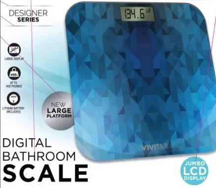 Health, Beauty & Fitness Vivitar Bathroom Digital Designer Scale - Blue
