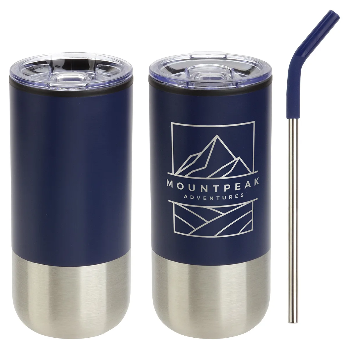 Oxford 16 oz Stainless Steel/Polypropylene Tumbler with Straw view 5