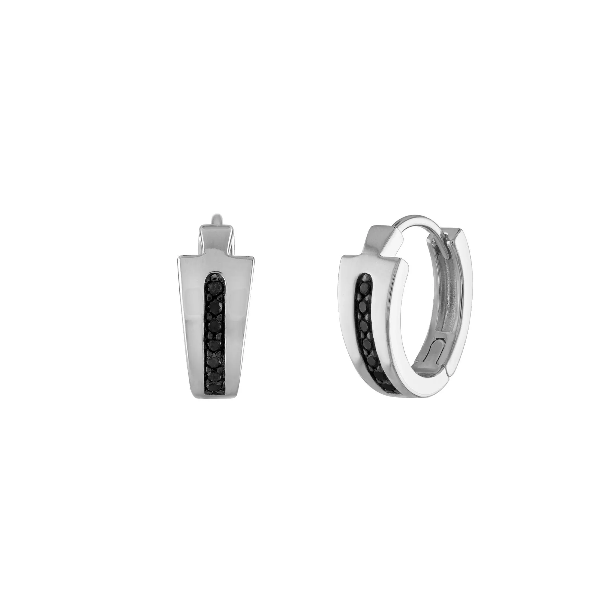 Bulova Jewelry Icon Sterling Silver Diamond Hoop Earrings
