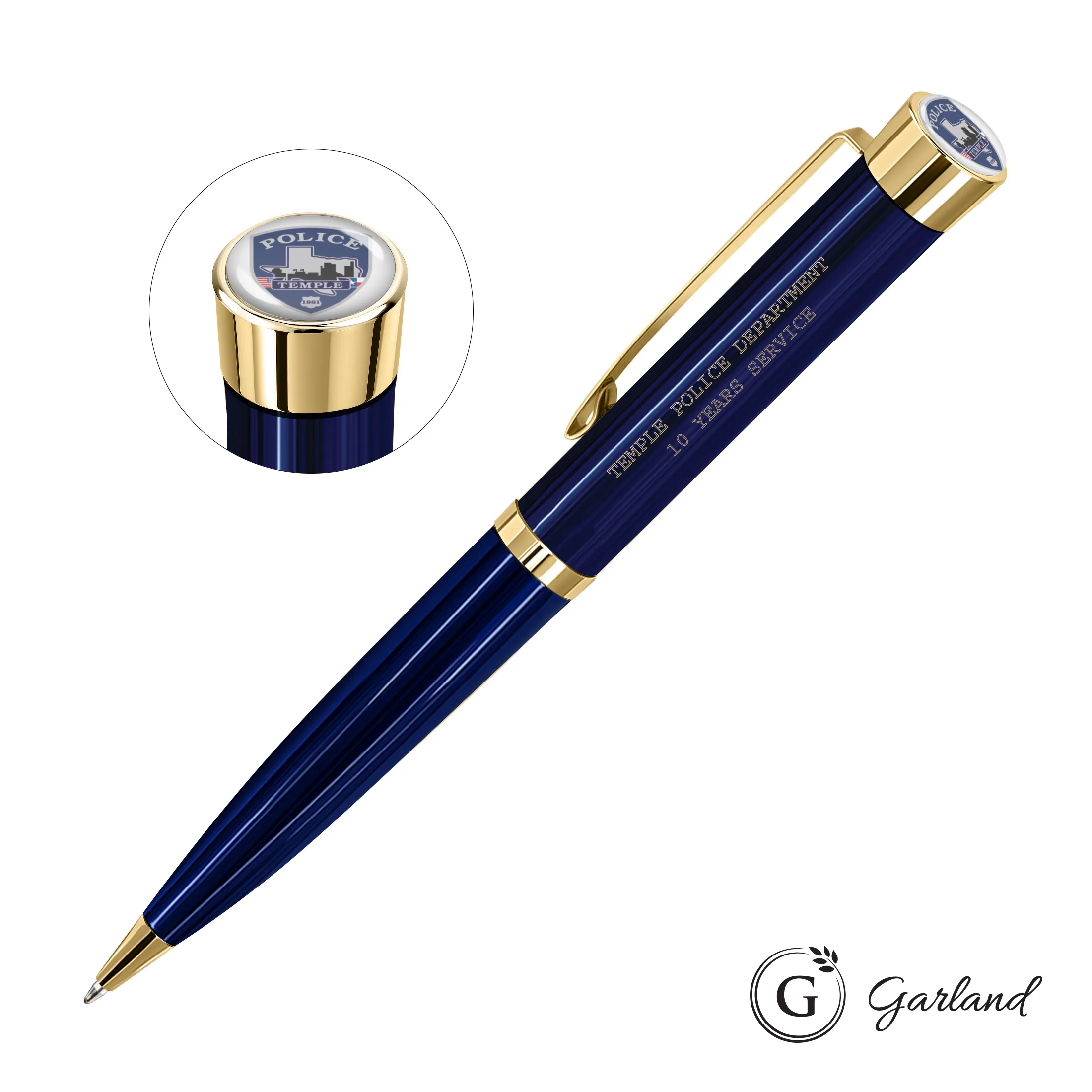 Custom, Ballpoint, Gold, Navy Blue / Gold