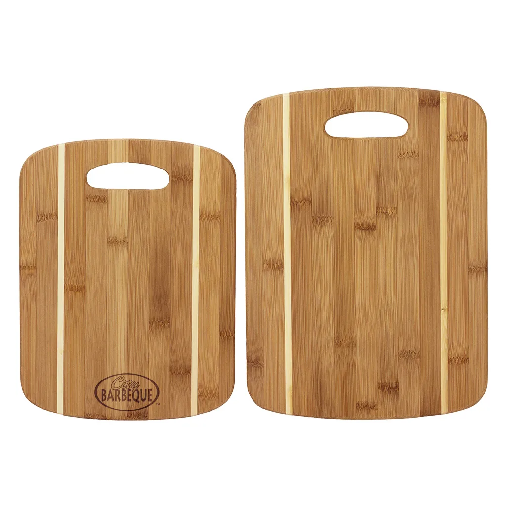 2-Piece Striped Bamboo Cutting Board Set (13" x 9½" & 11" x 8½")