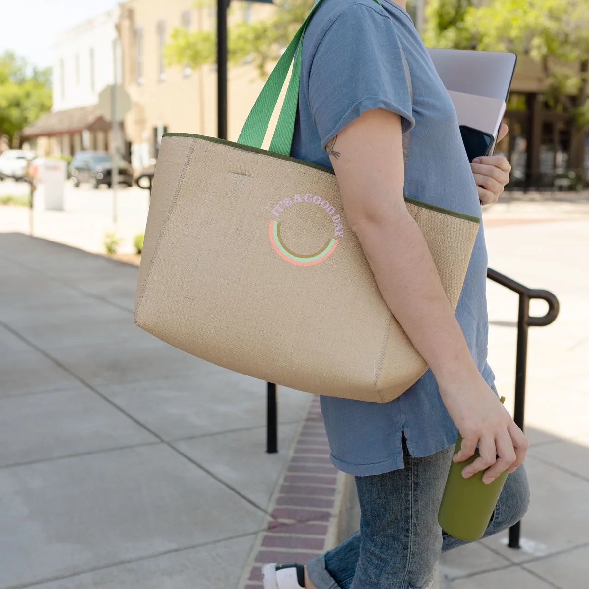 Burlap Beige Logo Lifestyle