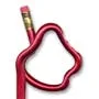 Apple With Bite Bentcil, Bent #2 Pencil
