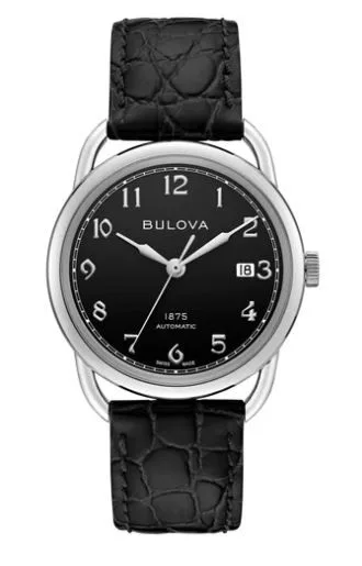 Citizen® Joseph Bulova Commodore Men's Leather Strap Watch w/Black Dial