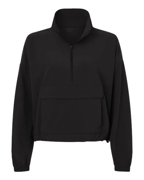 BOXERCRAFT Women's Stretch Woven Quarter-Zip Pullover Sweaters
